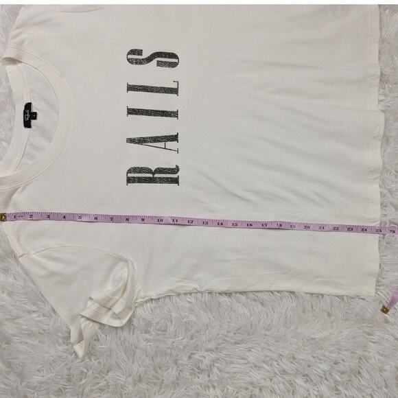 Rails Crew Neck Short Sleeve Cotton T-Shirt White Size Large - Picture 5 of 9
